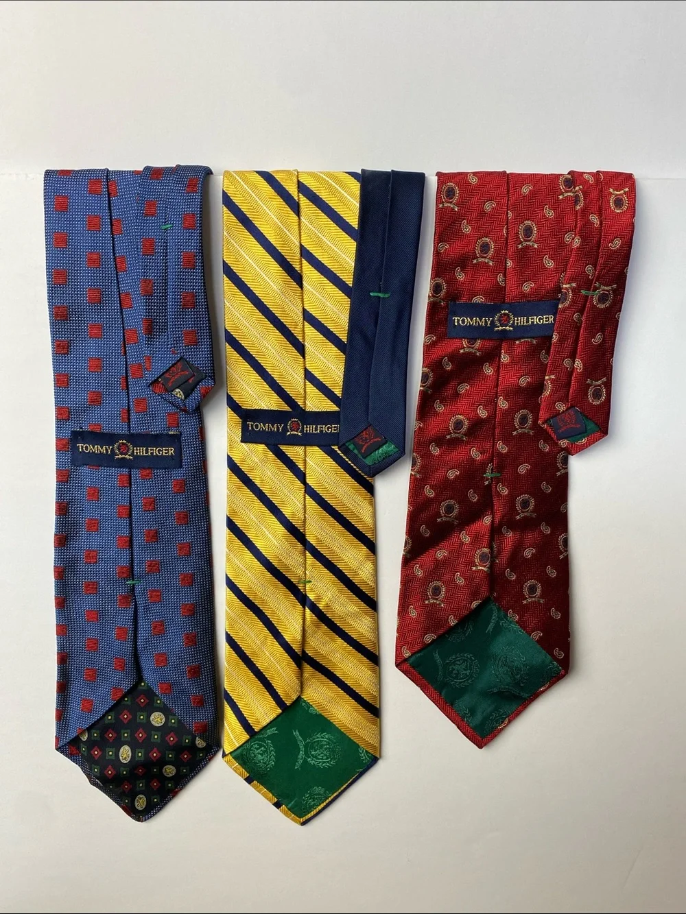Vintage Tommy Hilfiger Men's Tie Bundle (7) - Blue, Red, Yellow, Maroon